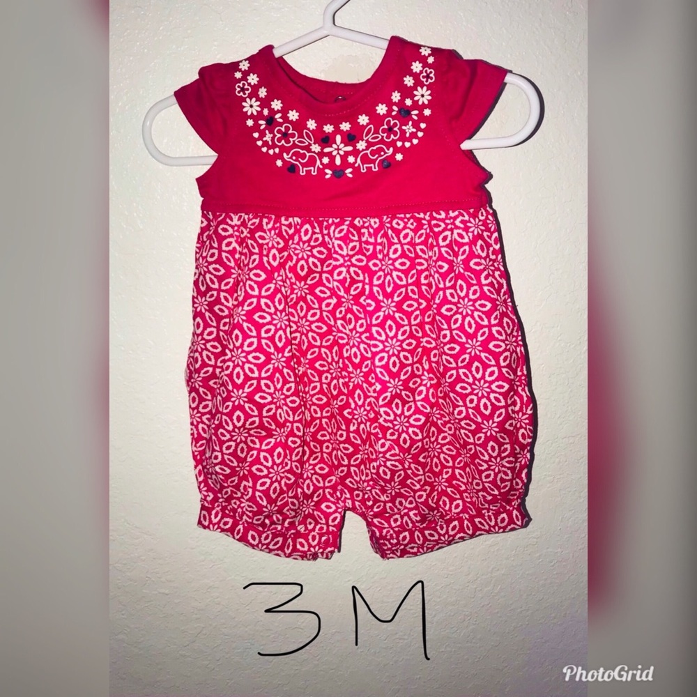 Baby girl dark pink onesie